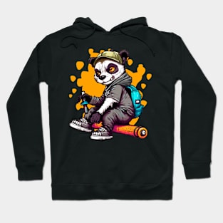 Funny Cute Panda bear rebel cartoon Hoodie